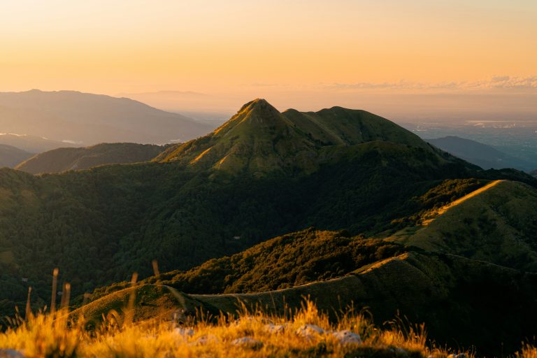 Mountain ridge at sunrise