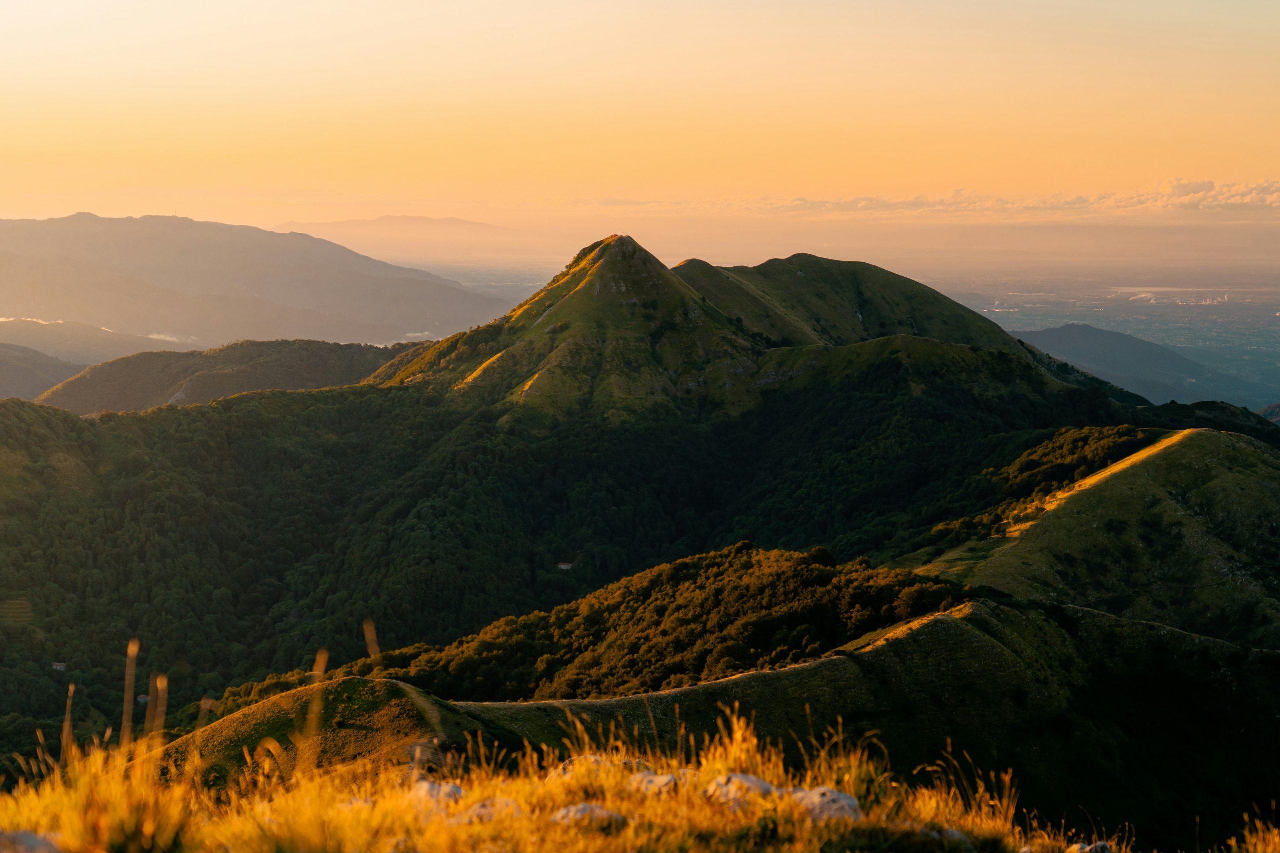 Mountain ridge at sunrise